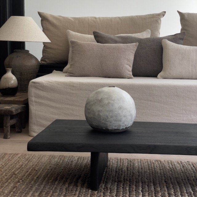 The Corner - Burnt oak wood table N° 12 - Coffee Tables & Consoles