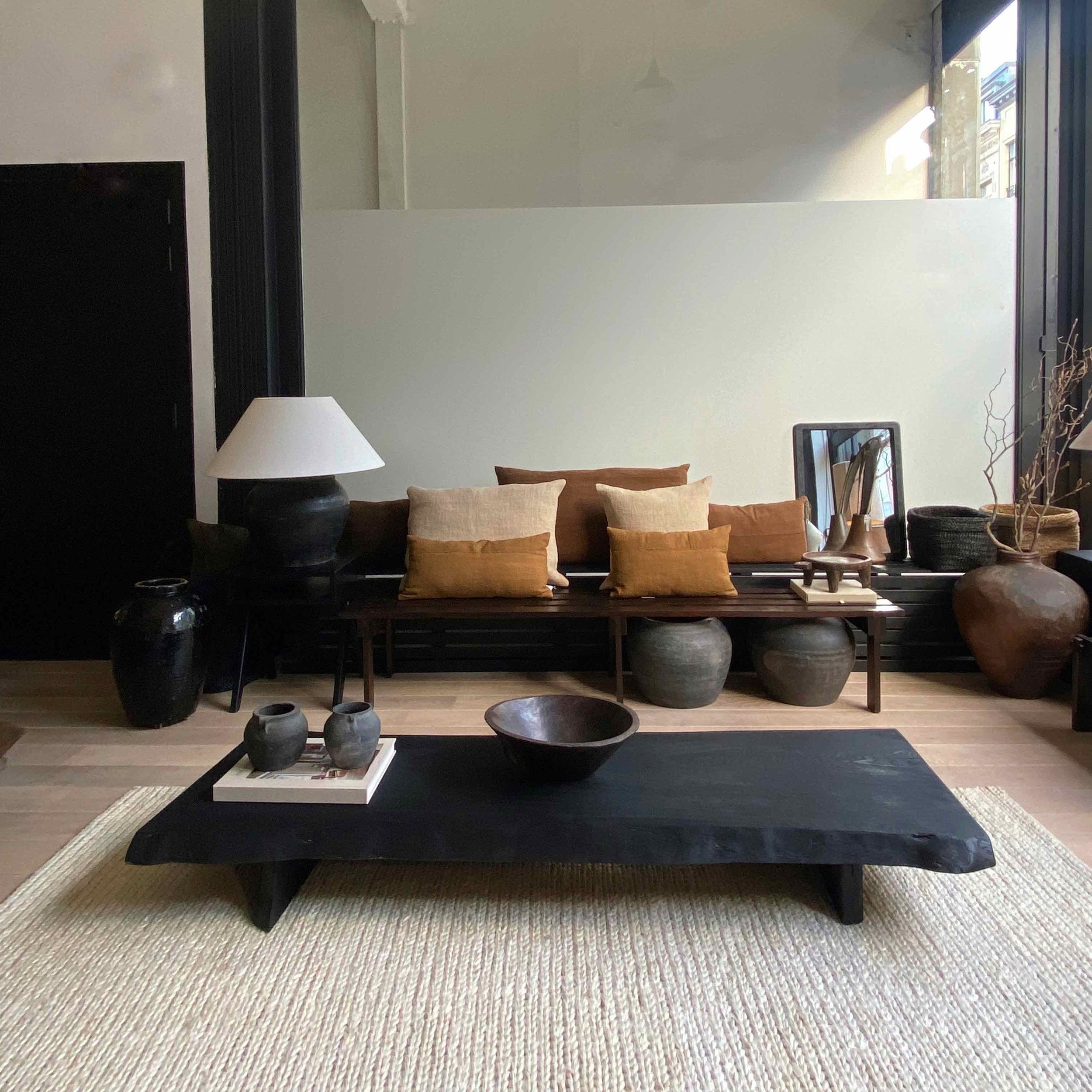 The Corner - Burnt oak wood table N°5 - 