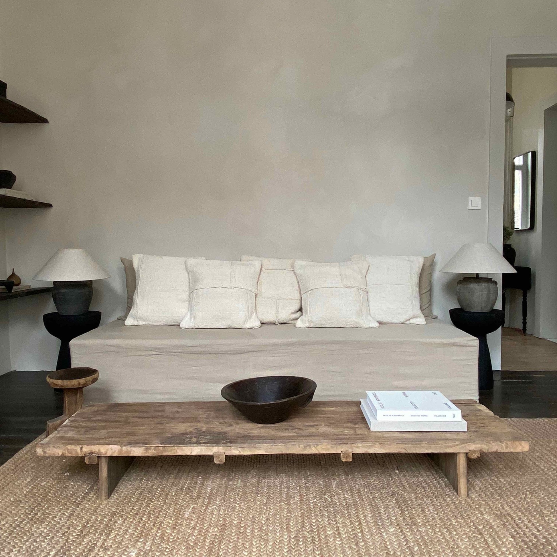 The Corner - Low antique oak table N°10 - Coffee Tables & Consoles