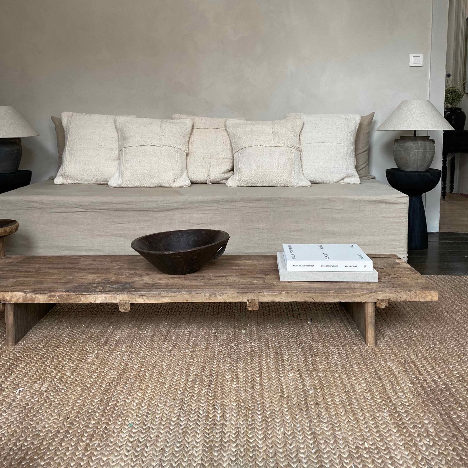 The Corner - Low antique oak table N°10 - Coffee Tables & Consoles