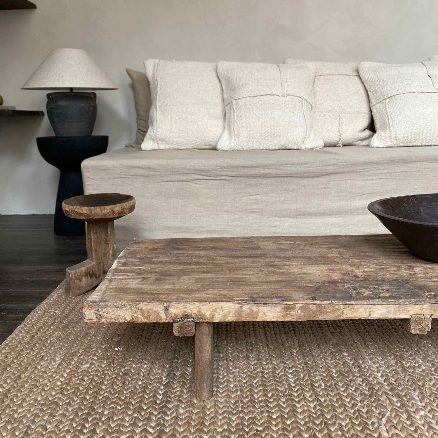 The Corner - Low antique oak table N°10 - Coffee Tables & Consoles