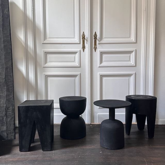 The Corner - Table PN6 S - Burnt wood - Side Tables & Stools