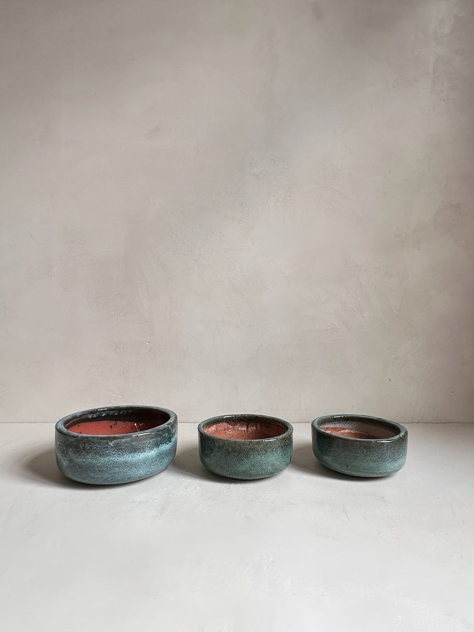 The Corner - Vintage glazed ceramic garden pots (set of 3) - Ceramics