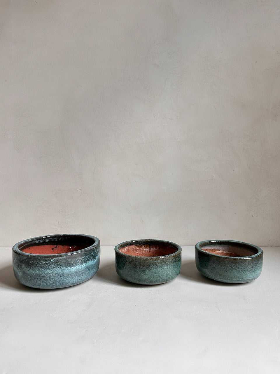The Corner - Vintage glazed ceramic garden pots (set of 3) - Ceramics